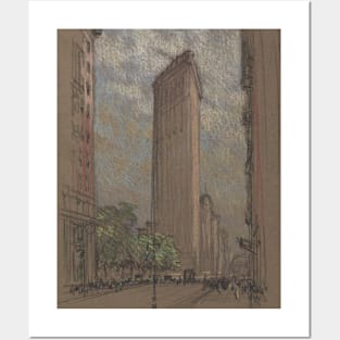 City painting of New York with a view to the Flatiron Building Posters and Art